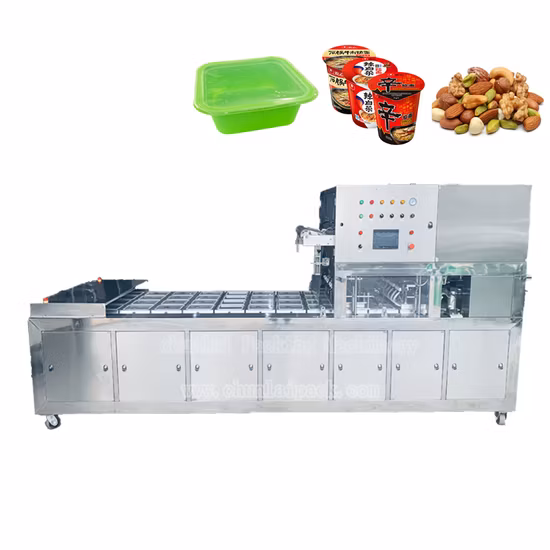 Automatic Tray Sealing Machine Snacks/Biscuit/Seeds/Sugar/Dried Fruit/Frozen Food/Fried Fish Skin Packaging Machinery